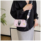 Pink Unique Doodle Print PU Leather Bag - Lightweight Crossbody with Character