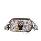 Beige Unique Doodle Print PU Leather Bag - Lightweight Crossbody with Character