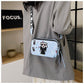 Light blue Unique Doodle Print PU Leather Bag - Lightweight Crossbody with Character