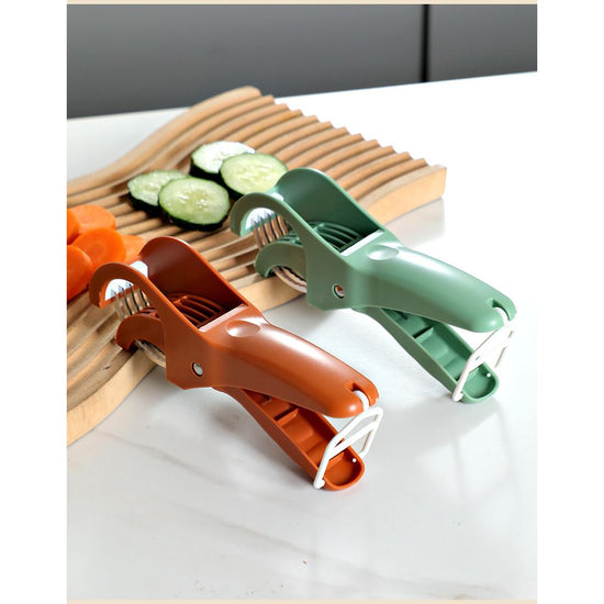2 pcs (Orange+Green) 5-Blade Fruit & Vegetable Slicer for Crinkle Cuts - Kitchen Gadget
