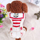 Red Cute Sailor Dog Outfit - Striped Shirt & Anchor Overalls for Small Dogs (Size : XXL )