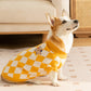Classic Argyle Dog Sweater - Yellow & White Knit for Corgis & Medium Breeds (Size : S)