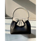 Statement Bow Mini Handbag - Black & White Color Block Top Handle