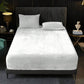 White Plush Crystal Velvet Fitted Sheet - Ultra Soft, Warm & Thick for Winter (99x190+36cm)