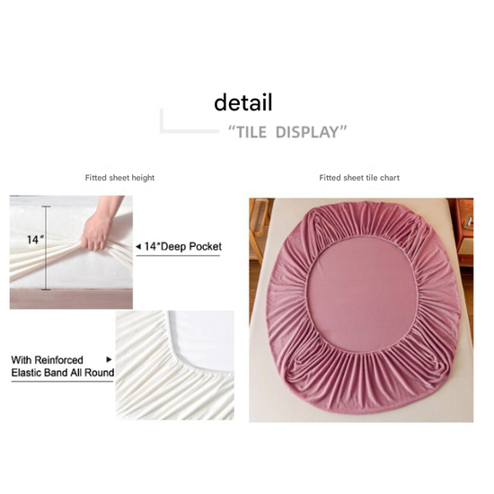 White Plush Crystal Velvet Fitted Sheet - Ultra Soft, Warm & Thick for Winter (99x190+36cm)