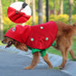 Christmas Dog Costume - Festive Hooded Cape & Green Jumpsuit Outfit (Size : L)