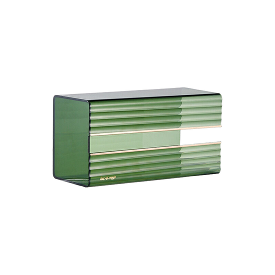 Transparent green light luxury tissue box, single pack 21cm*11.1cm*9.1cm