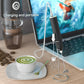 Green USB Rechargeable Milk Frother - 3-Speed Handheld Electric Whisk with Stand