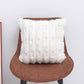 A pair of White Plush Faux Rabbit Fur Throw Pillow Cover - Textured Wheat Ear Design (45x45cm)