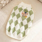 Classic Argyle Dog Sweater - Green & White Knit for Corgis & Medium Breeds (Size : XL)