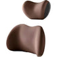 Brown Ergonomic Memory Foam Car Headrest & Lumbar Support Cushion Set - Driving Comfort Neck & Back Pillow