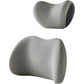 Grey Ergonomic Memory Foam Car Headrest & Lumbar Support Cushion Set - Driving Comfort Neck & Back Pillow