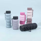 Grey and Black Collapsible Silicone Water Bottle - 510ml Portable Food-Grade Travel & Sports Drink Flask