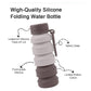 Blue and Black Collapsible Silicone Water Bottle - 510ml Portable Food-Grade Travel & Sports Drink Flask