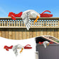 2 Pcs Red And White Whimsical Lazy Chicken Fence Topper - Funny PVC Garden & Home Decor Ornament
