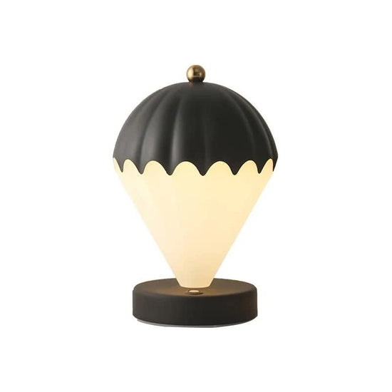 Black Rechargeable Hot Air Balloon LED Touch Lamp - 3-Color Nordic Style Desk Light
