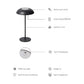 White Minimalist Rechargeable LED Touch Table Lamp - 3-Color Stepless Dimming Metal Desk Light