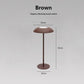 Brown Minimalist Rechargeable LED Touch Table Lamp - 3-Color Stepless Dimming Metal Desk Light
