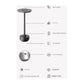 Black Elegant Aluminum Alloy Rechargeable LED Touch Lamp - 3-Color Dimmable Cordless Table Light