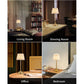 Black and White Elegant Rechargeable Fabric Shade LED Lamp - Cordless Touch Stepless Dimmable Table Light