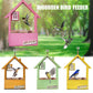 Yellow Charming Wooden House Hanging Bird Feeder - Attract Wild Birds to Your Garden