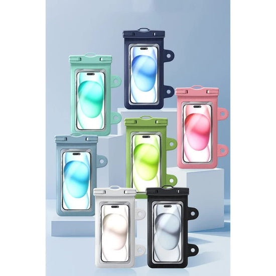 Mint Blue 2-Pack Universal IPX8 Waterproof Phone Pouch with Lanyard - Touch Sensitive Case for Swimming & Outdoor Sports