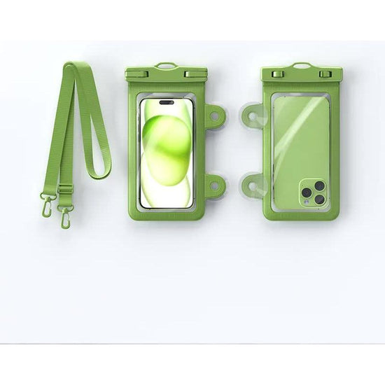 Green 2-Pack Universal IPX8 Waterproof Phone Pouch with Lanyard - Touch Sensitive Case for Swimming & Outdoor Sports