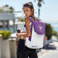 Grey and White Multifunctional Tennis & Badminton Backpack - Waterproof Racket Bag with Shoe Compartment