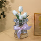 Yellow Elegant Crystal Tulip LED Night Light - Rechargeable Touch Lamp with 3 Colors & Dimming