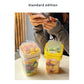 Yellow Portable Salad & Breakfast Cup On-the-Go - Dual Compartment Container with Spork