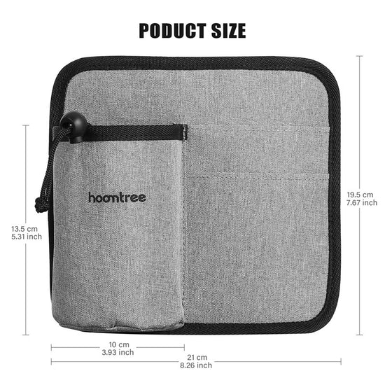 2 Pcs Grey Hands-Free Luggage Handle Travel Cup Holder & Organizer Pouch