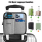 2 Pcs Grey Hands-Free Luggage Handle Travel Cup Holder & Organizer Pouch