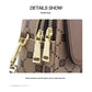Brown Chic Round Mini Crossbody Phone Purse - PU Leather Vertical Shoulder Bag with Headphone Port