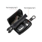Black Premium Genuine Leather Double Zipper Key Case - Car & House Key Organizer Pouch