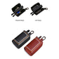 Black Premium Genuine Leather Double Zipper Key Case - Car & House Key Organizer Pouch