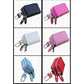 Dark Pink Compact Crossgrain Leather Double Zipper Key Case - Stylish Car & Home Key Organizer
