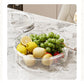Beige And Silver Snap Button Elegant Compartment Serving Tray with Lid - Versatile Snack, Fruit & Candy Box