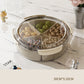 Grey And Beige Snap Button Elegant Compartment Serving Tray with Lid - Versatile Snack, Fruit & Candy Box