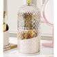 White Elegant 360 Rotating Makeup Brush Holder & Cosmetic Organizer with Dustproof Dome Lid(Makeup is a prop for shooting and is not included)