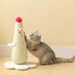 Beige Adorable Chick Cat Scratching Post - Durable Sisal Rope Scratcher Toy for Cats & Kittens