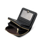 Blue Compact RFID Genuine Leather Wallet for Women - Secure Zipper Card Holder & Coin Purse