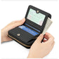 Red Compact RFID Genuine Leather Wallet for Women - Secure Zipper Card Holder & Coin Purse