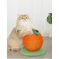 Orange Orange And Green Base Fun Fruit Shaped Sisal Cat Scratcher Ball - Durable Scratching Toy with Stable Base
