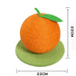 Orange Orange And Green Base Fun Fruit Shaped Sisal Cat Scratcher Ball - Durable Scratching Toy with Stable Base