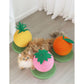 Orange Orange And Green Base Fun Fruit Shaped Sisal Cat Scratcher Ball - Durable Scratching Toy with Stable Base