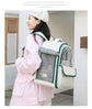 Beige And Black Spacious Pet Carrier Backpack with Clear Window - Comfortable Travel Bag for Cats & Small Dogs