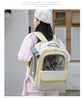 Beige And Black Spacious Pet Carrier Backpack with Clear Window - Comfortable Travel Bag for Cats & Small Dogs