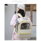 Beige And Yellow Spacious Pet Carrier Backpack with Clear Window - Comfortable Travel Bag for Cats & Small Dogs