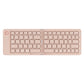 Pink Ultra-Slim Foldable Bluetooth Keyboard - Portable Wireless Rechargeable Travel Keyboard for iOS Android Windows Devices