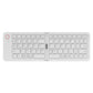 White Ultra-Slim Foldable Bluetooth Keyboard - Portable Wireless Rechargeable Travel Keyboard for iOS Android Windows Devices